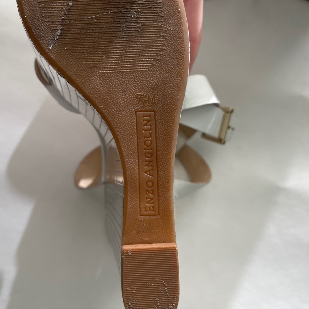 Enzo Angiolini Zamaz Mirrored Wedges Size 7.5 White - Picture 5 of 6